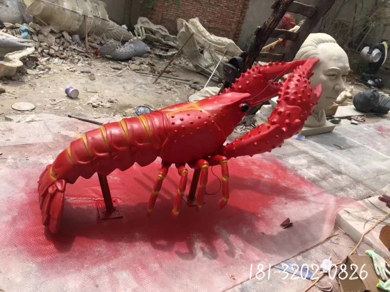动物不锈钢龙虾雕塑 (2)