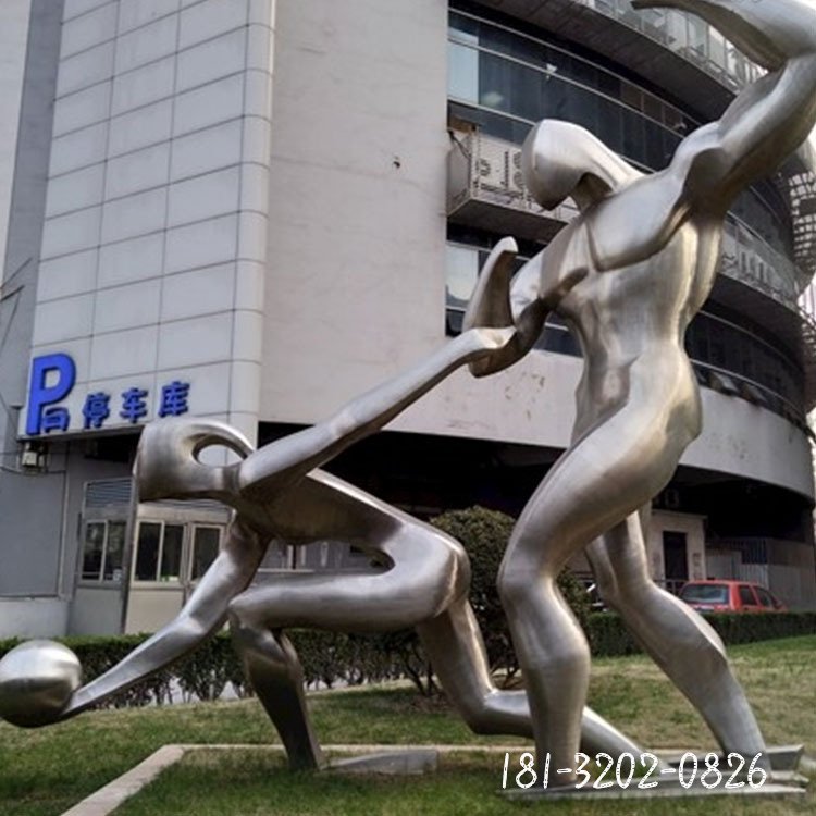 不锈钢打排球人物雕塑公园运动人物雕塑 (2)