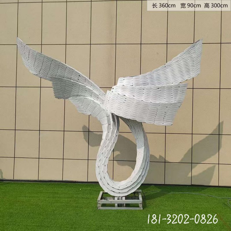 抽象公园不锈钢抽象翅膀雕塑