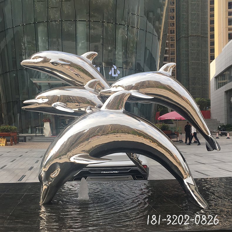 镜面不锈钢海豚雕塑 (7)[1]