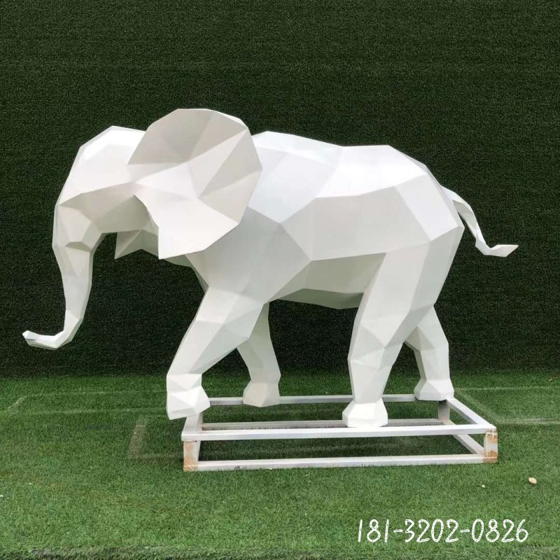 玻璃钢几何抽象大象雕塑 (4)