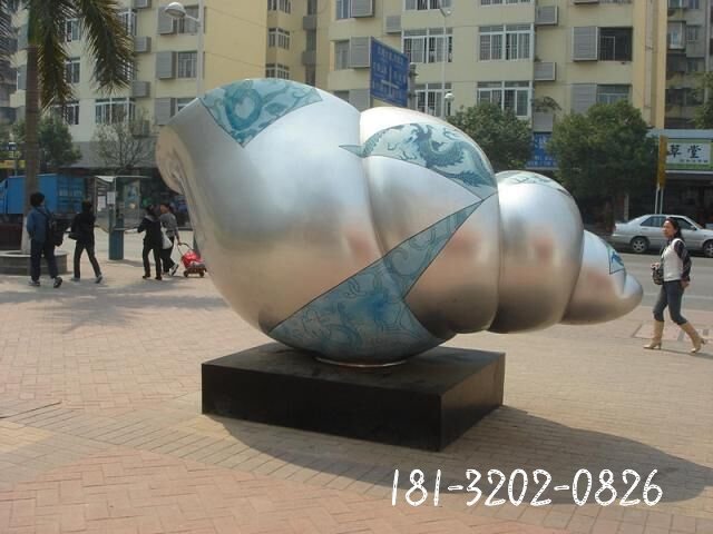 不锈钢海螺雕塑 小区景观雕塑[1]
