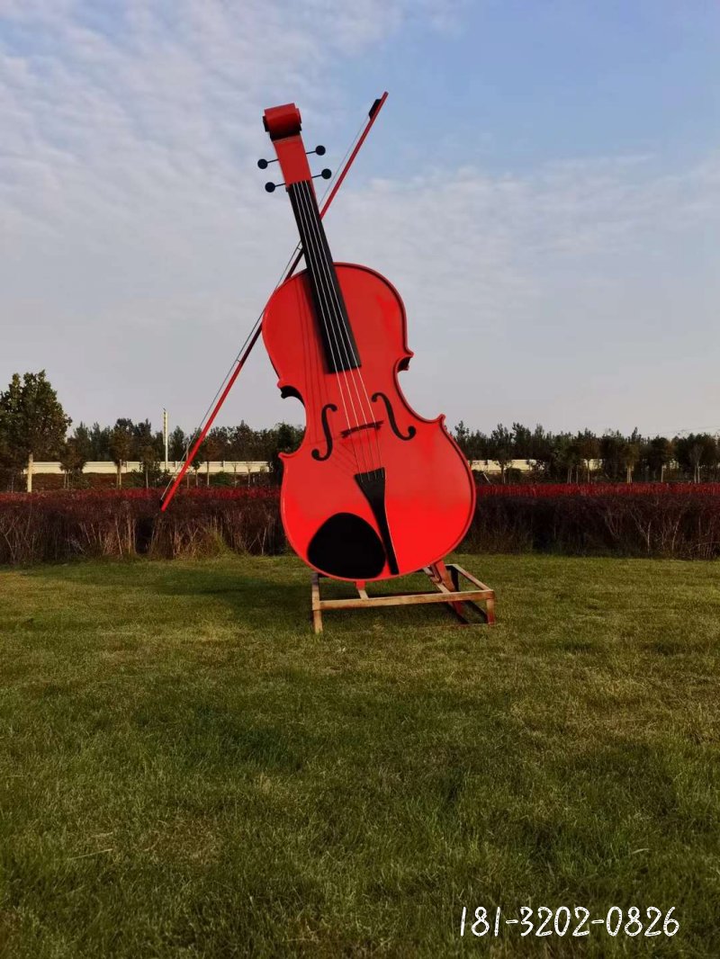 景观不锈钢提琴乐器雕塑