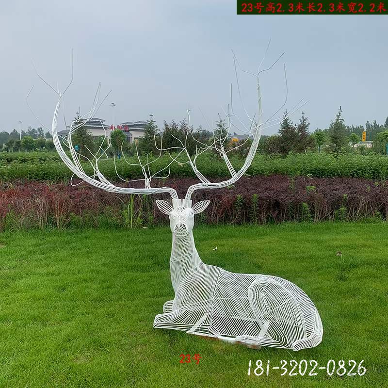 不锈钢编织鹿雕塑 (16)
