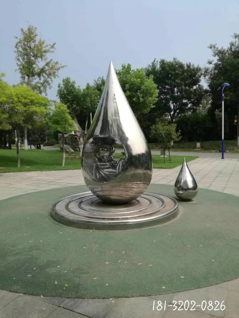 不锈钢孕育水滴雕塑