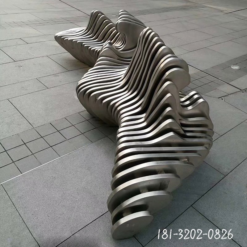 不锈钢抽象假山雕塑 (1)