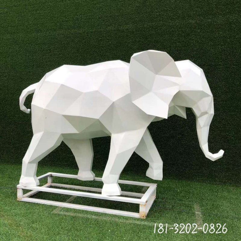 动物玻璃钢几何抽象大象雕塑 (5)