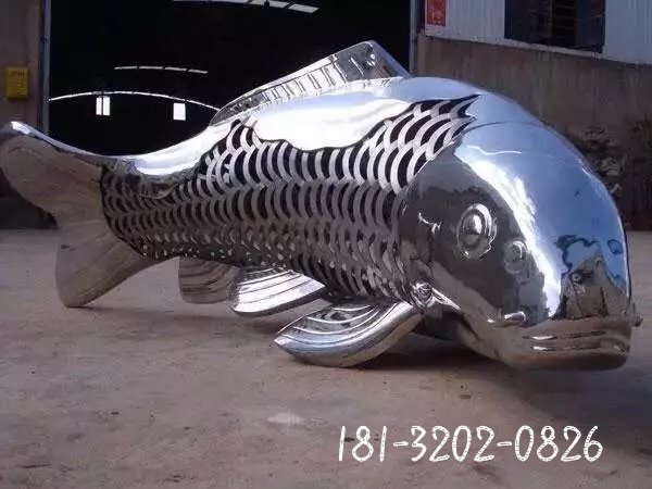 不锈钢鱼雕塑，广场不锈钢雕塑