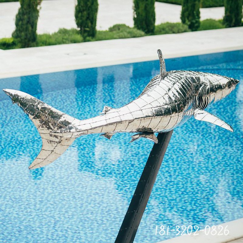 不锈钢鲨鱼海底世界动物雕塑 (3)[1]