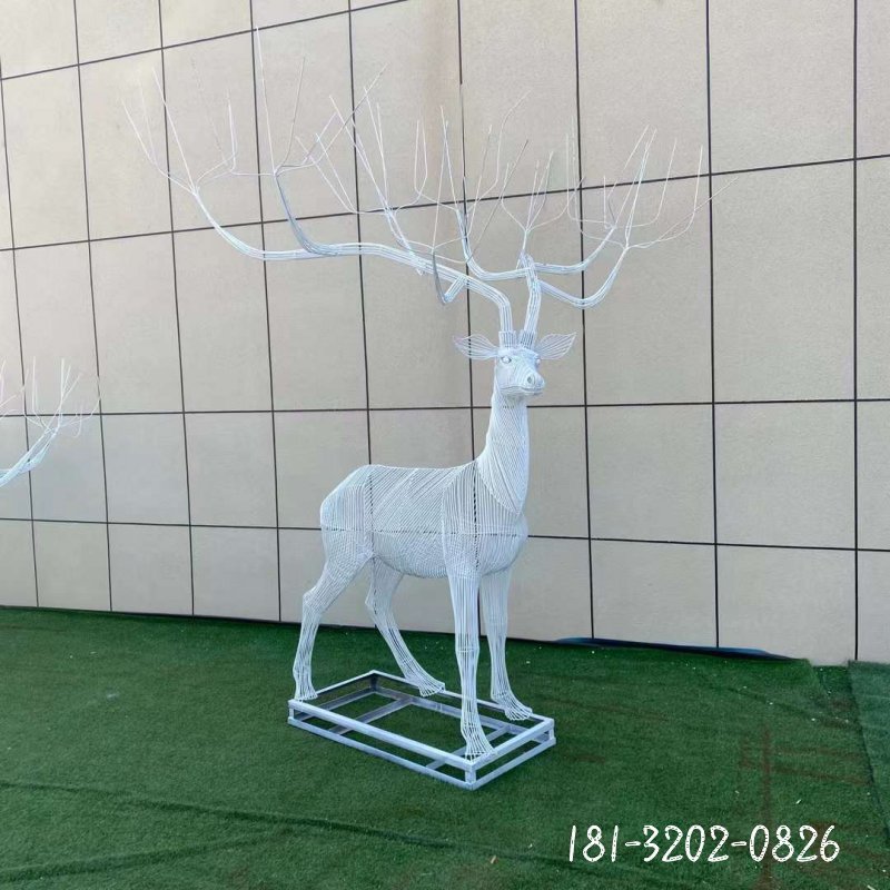 不锈钢编织鹿雕塑 (5)