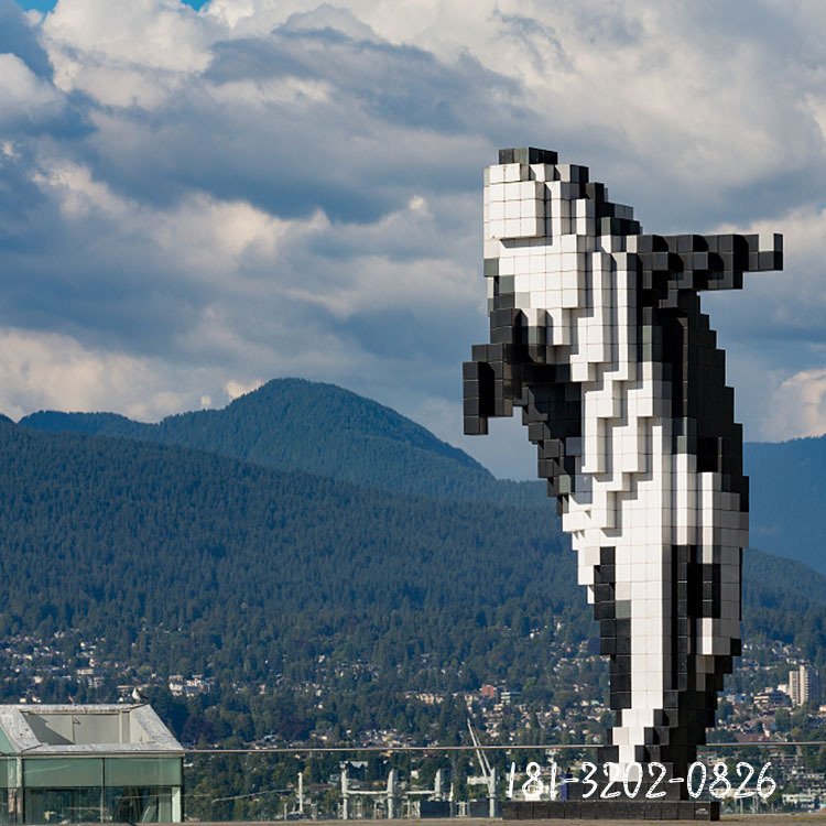 不锈钢大型海豚雕塑城市景观标志雕塑