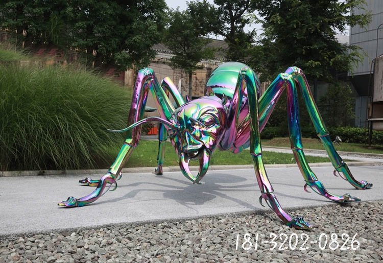 蜘蛛雕塑，不锈钢动物雕塑