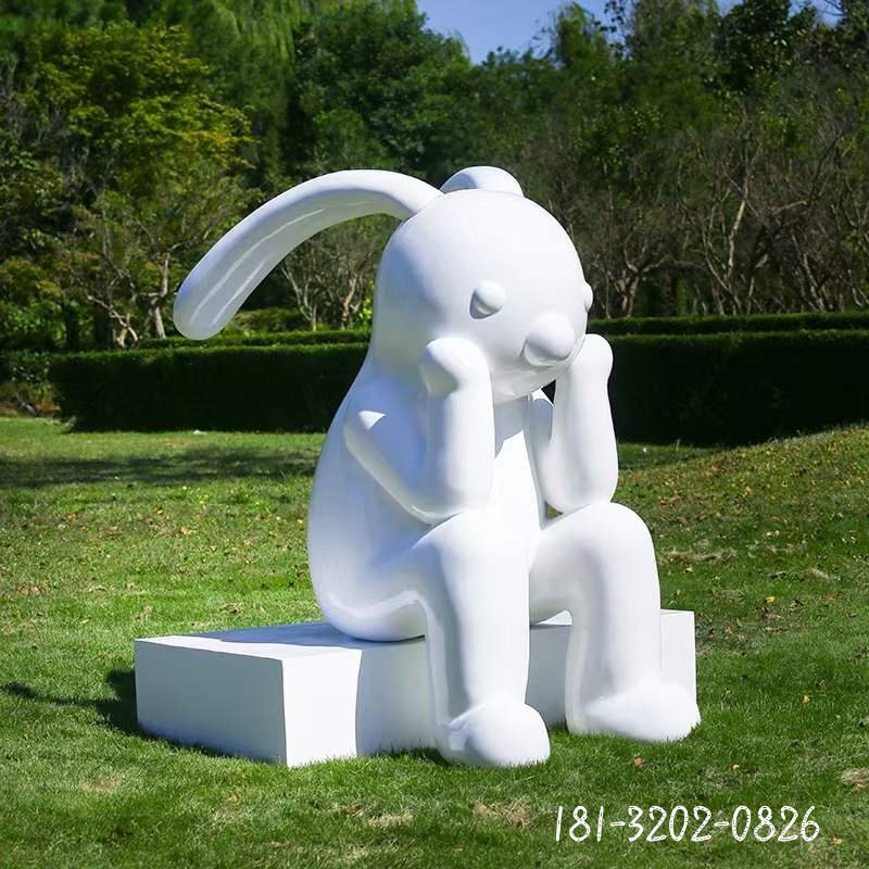 不锈钢静思款兔子雕塑 (2)