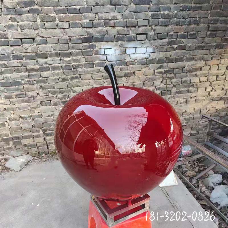 不锈钢喷镀工艺苹果雕塑