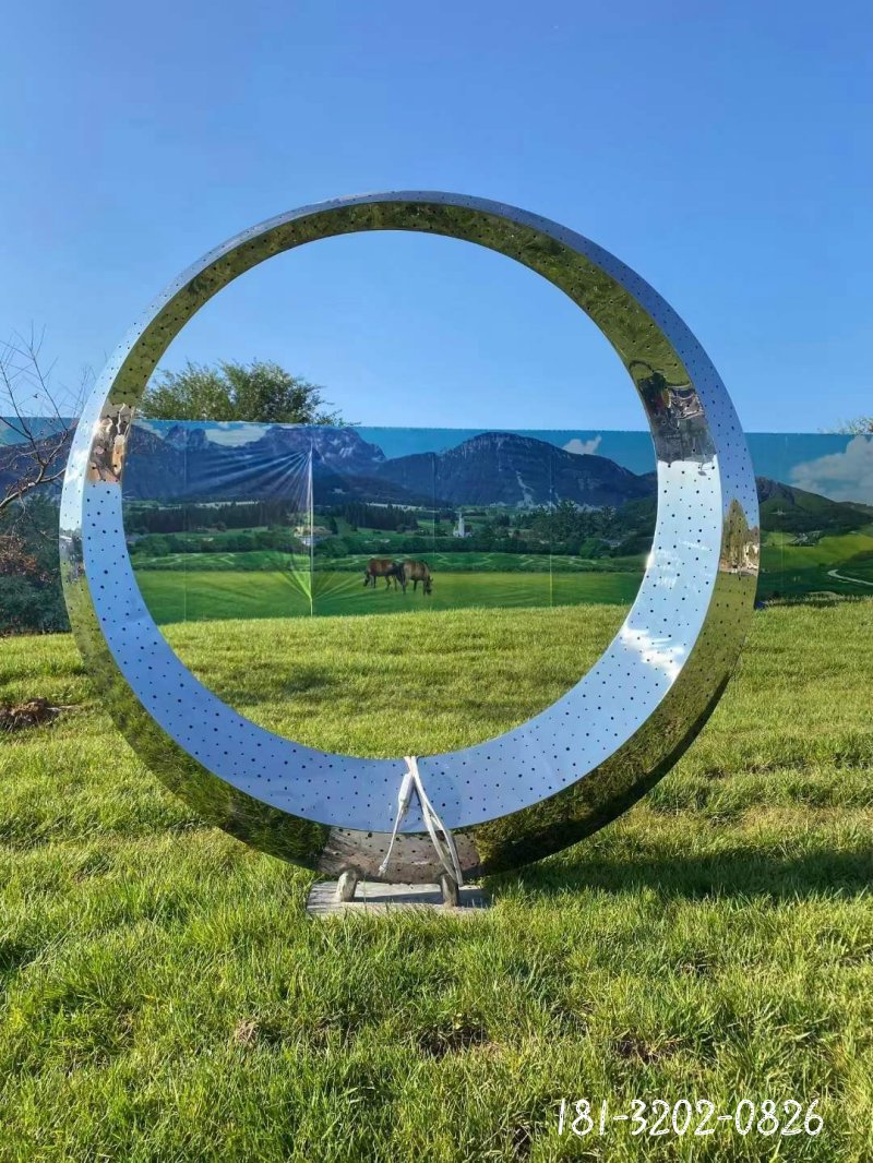 广场抽象圆环不锈钢雕塑 (1)
