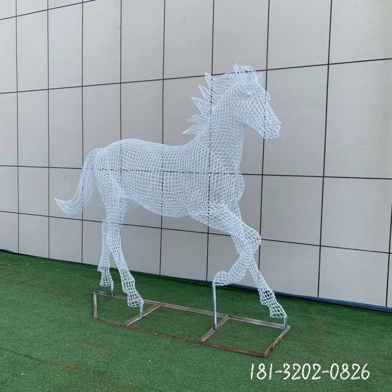 奔跑镂空马不锈钢雕塑