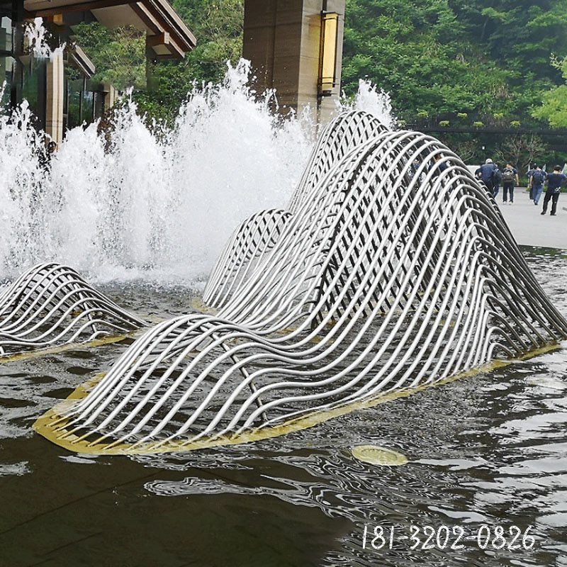 不锈钢景观山水假山雕塑 (1)