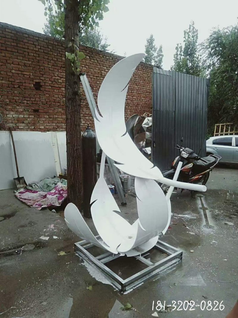 羽毛造型不锈钢雕塑 (2)