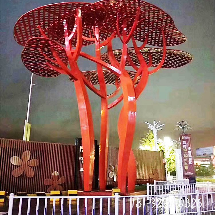 不锈钢镂空大树雕塑