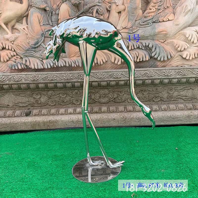 公园仙鹤动物不锈钢雕塑 (2)