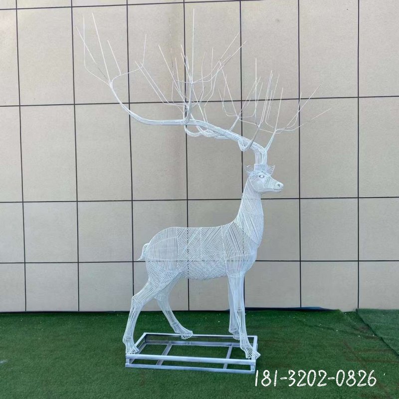 不锈钢编织鹿雕塑 (7)