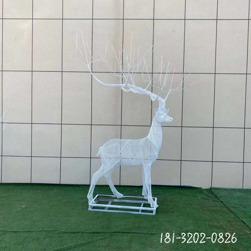 不锈钢编织鹿雕塑 (6)