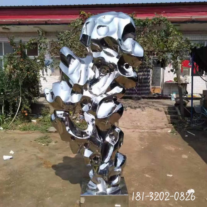 公园不锈钢太湖石雕塑 (3)