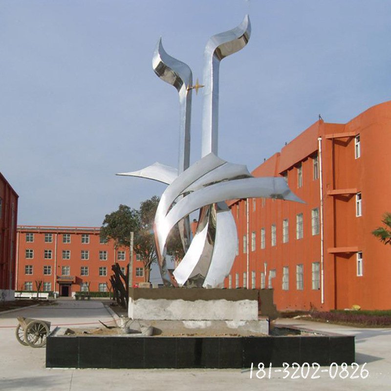 不锈钢抽象造型广场景观雕塑 (2)
