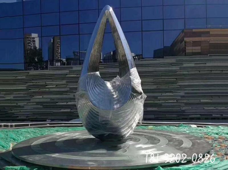 不锈钢抽象镂空水滴公园景观雕塑