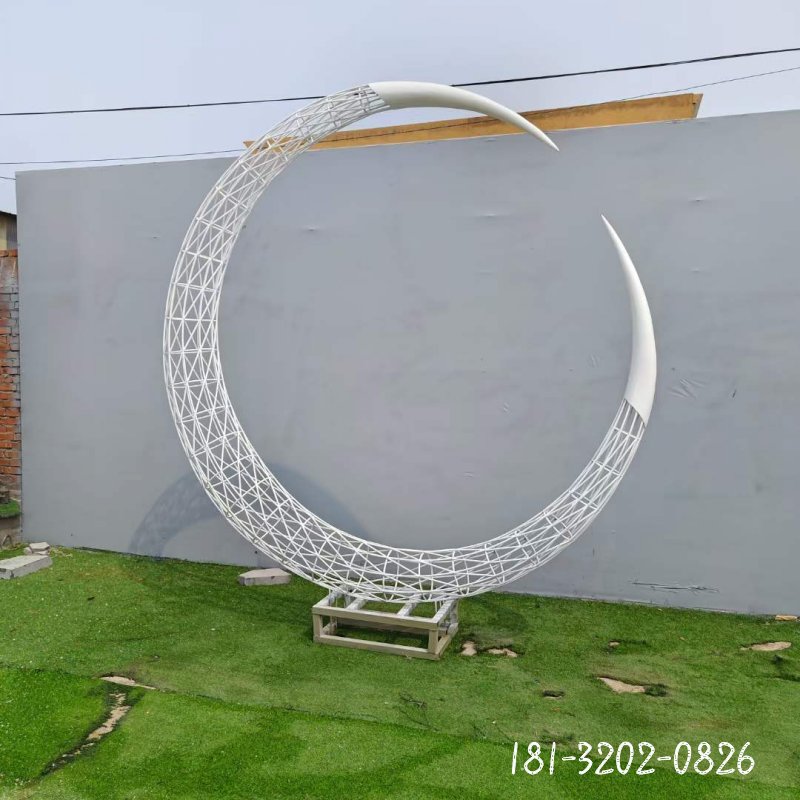 不锈钢编织镂空月亮雕塑 (1)