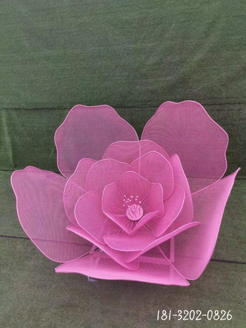 不锈钢彩色镂空花朵雕塑 (4)