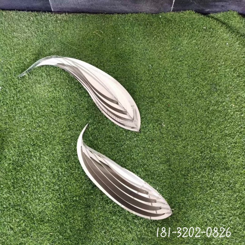 草坪不锈钢抽象鱼雕塑 (6)