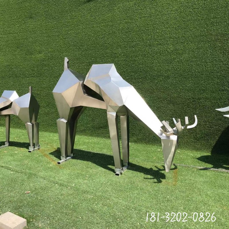 不锈钢抽象鹿雕塑 (7)