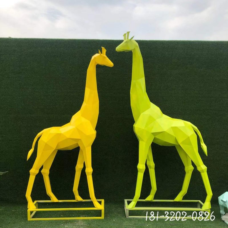 不锈钢长颈鹿动物雕塑