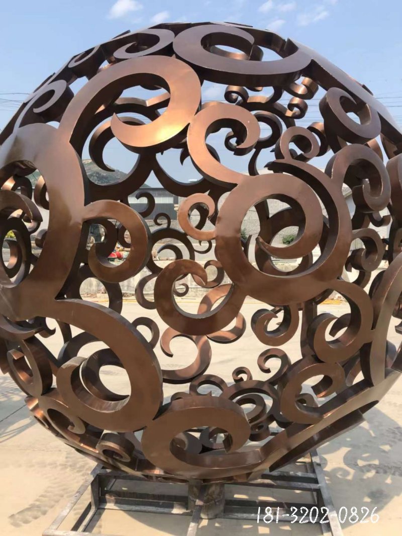 不锈钢镂空球景观雕塑 (1)