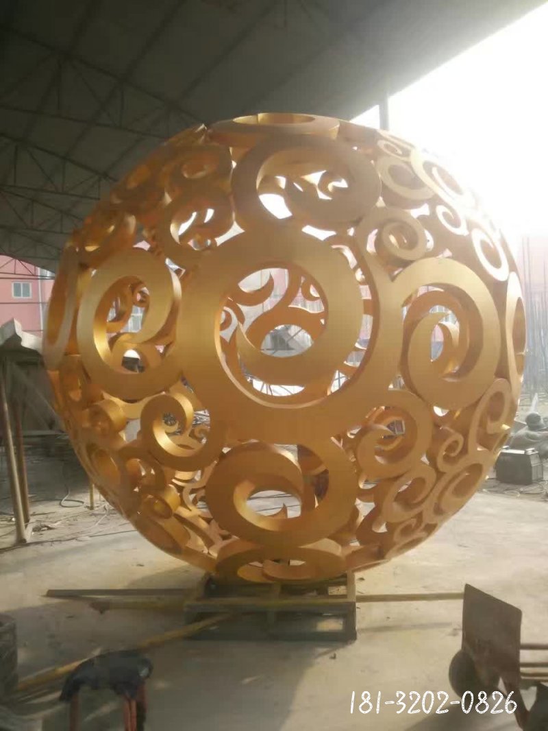 不锈钢镂空球雕塑 (10)