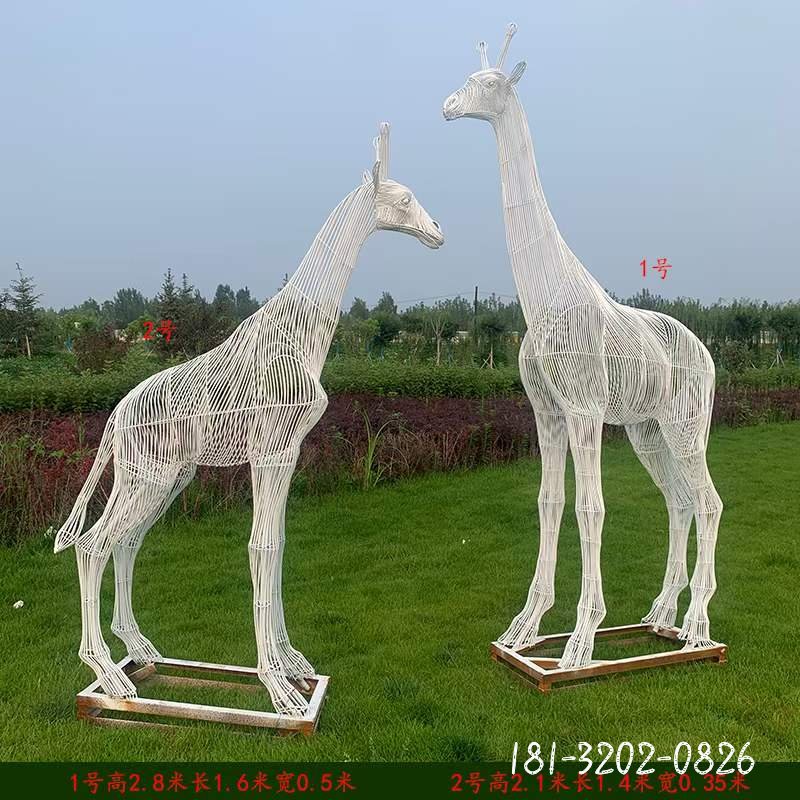 不锈钢镂空鹿动物雕塑 (3)