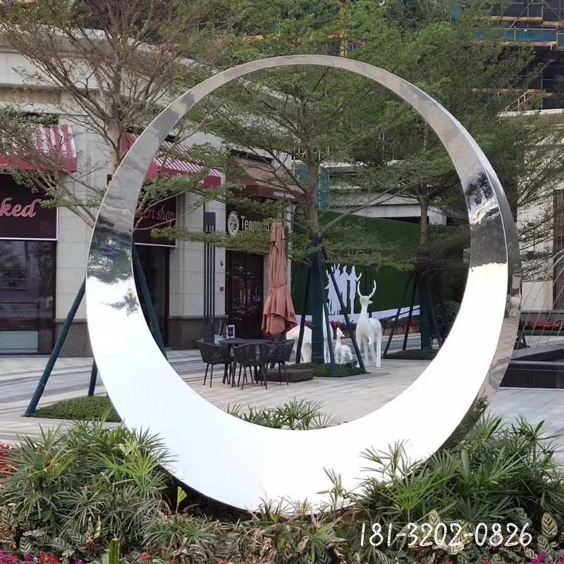 公园不锈钢圆环雕塑 (7)