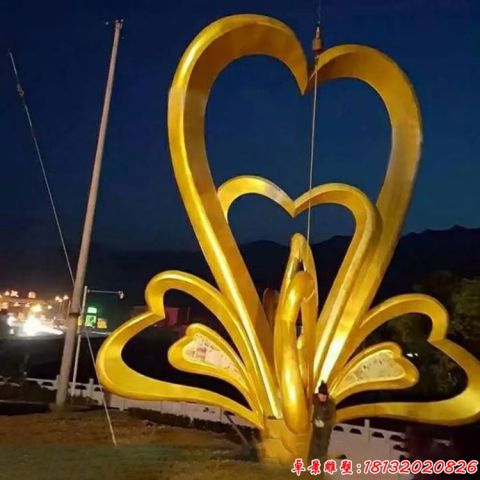 抽象天鹅爱心造型