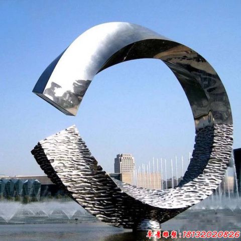 不锈钢几何抽象雕塑