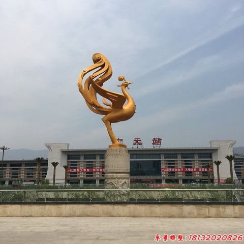 广场抽象金凤凰