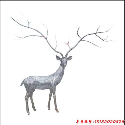 字母镂空树枝鹿