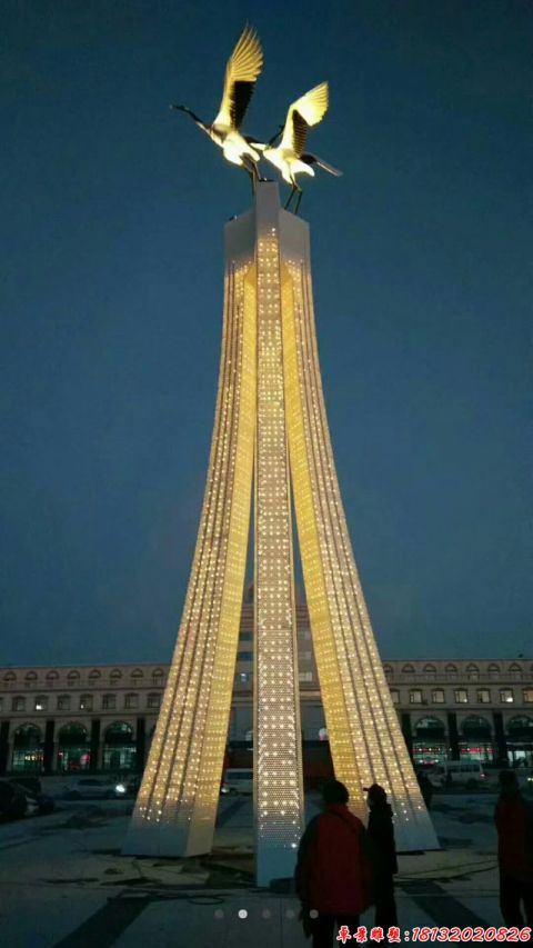 城市喷漆仙鹤
