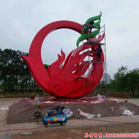 广场抽象凤凰艺术造型