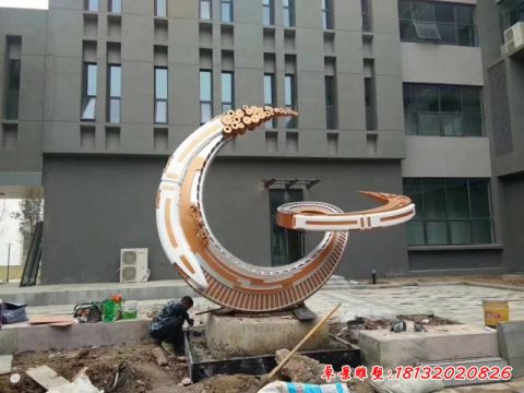 小区广场抽象月亮