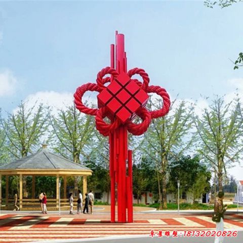 广场抽象中国结景观