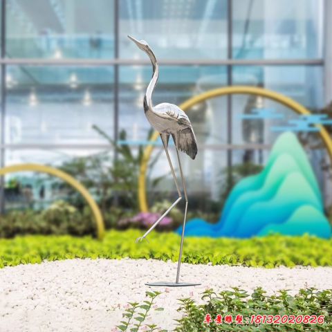 园林抽象仙鹤
