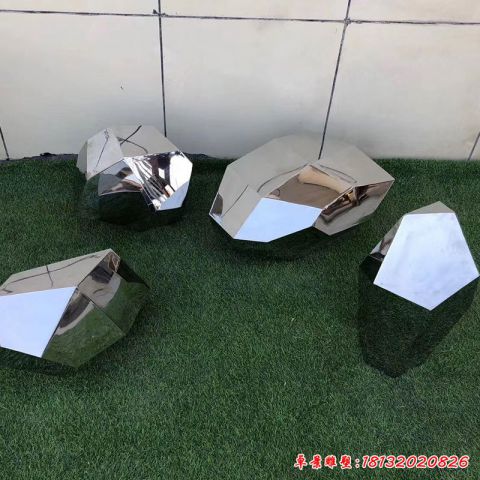 户外镜面几何石块