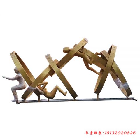抽象运动人物圆环