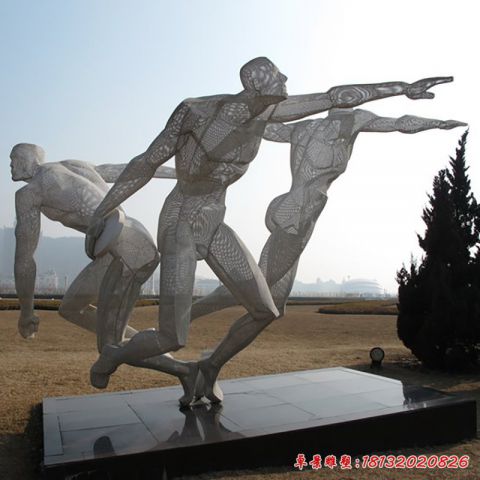 景区掷铁饼运动人物